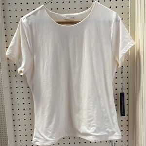 Tahari Cream Short Sleeve Crewneck Tee